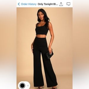 Lulu’s Only Tonight Black Two-Piece Wide-Leg Jumpsuit